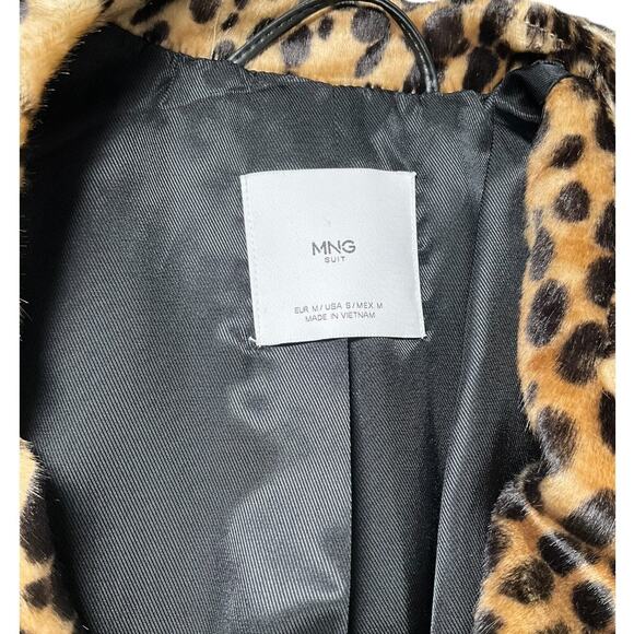 MNG Suit by Mango Leopard Faux Fur Coat – Size Small (New Without Tag) So Soft - Picture 14 of 15